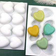 Load image into Gallery viewer, 8 Grids Heart Silicone Chocolate Mold Handmade Aroma Soap Mould, 8 Grids Heart