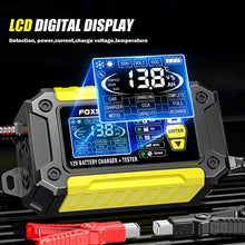 Load image into Gallery viewer, FOXSUR Cars Motorcycles 12V Lithium Cattery Charger With Battery Detection, US Plug, EU Plug, UK Plug, AU Plug