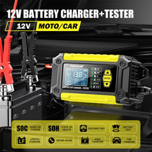 Load image into Gallery viewer, FOXSUR Cars Motorcycles 12V Lithium Cattery Charger With Battery Detection, US Plug, EU Plug, UK Plug, AU Plug