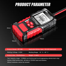 Load image into Gallery viewer, FOXSUR Automobile Motorcycle Battery Voltage Capacity Tester, Red