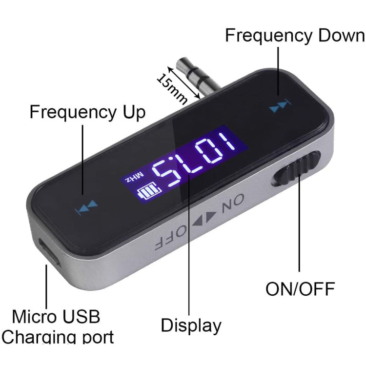 FM-01 3.5mm Music Audio FM Transmitter Mini Wireless Car MP3 Player, FM-01
