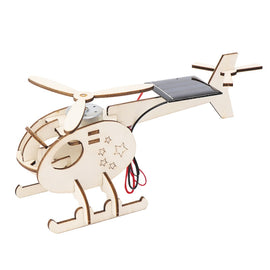 DIY Solar Helicopter Technology Small Production Children Wooden Assembled Aircraft Model, DIY Solar Helicopter