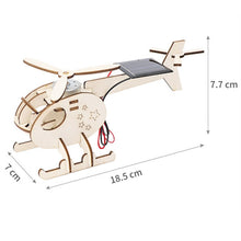 Load image into Gallery viewer, DIY Solar Helicopter Technology Small Production Children Wooden Assembled Aircraft Model, DIY Solar Helicopter