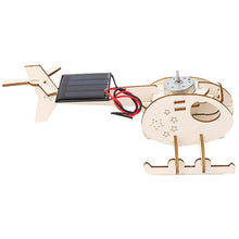 Load image into Gallery viewer, DIY Solar Helicopter Technology Small Production Children Wooden Assembled Aircraft Model, DIY Solar Helicopter