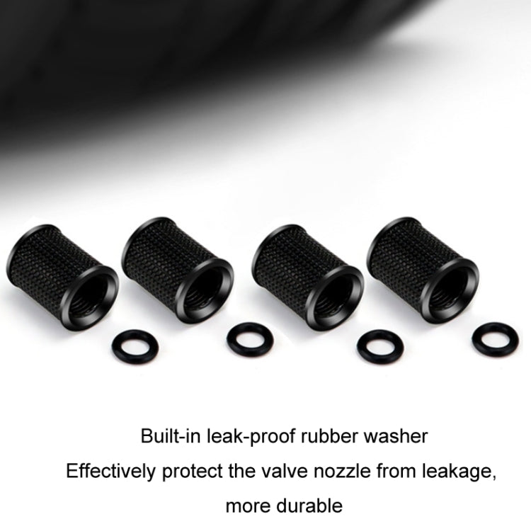 4pcs /Set Zinc Alloy Car Tire Modified Valve Cap, Black, Silver