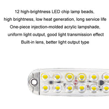 Load image into Gallery viewer, 6pcs 12-Bead LED Flashing Warning Lights Motorcycle RV Signal Lights, White Light, Yellow Light, Red Light, Blue Light, Green Light