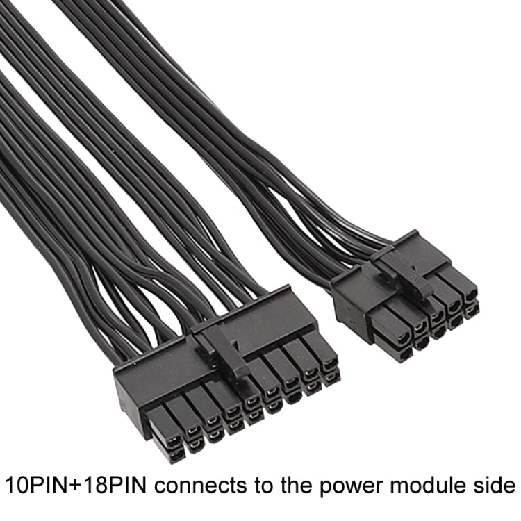 For EVGA 10Pin / 18Pin To 24Pin Flat Cable Module Cable Graphics Card Block Cord, 60cm For EVGA