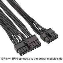 Load image into Gallery viewer, For EVGA 10Pin / 18Pin To 24Pin Flat Cable Module Cable Graphics Card Block Cord, 60cm For EVGA