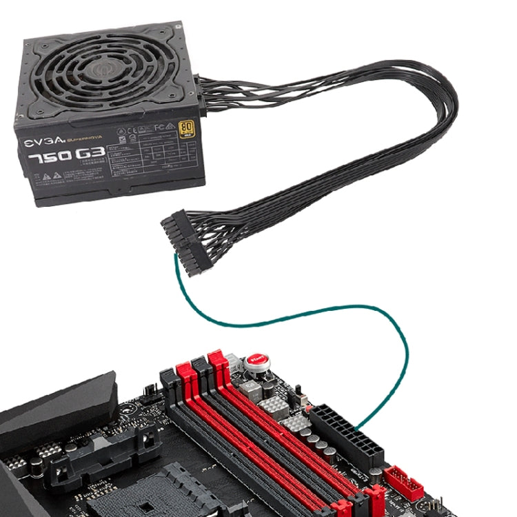 For EVGA 10Pin / 18Pin To 24Pin Flat Cable Module Cable Graphics Card Block Cord, 60cm For EVGA