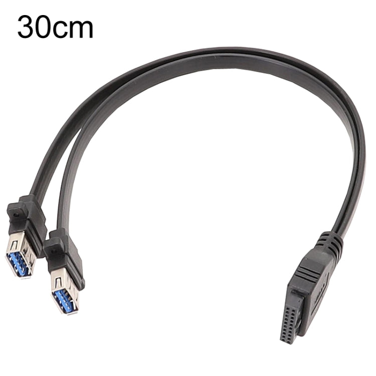 Motherboard USB3.0 Panel Cable Front 19Pin To Dual-Port A Female Data Flat Cable, 30cm, 50cm, 80cm