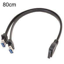 Load image into Gallery viewer, Motherboard USB3.0 Panel Cable Front 19Pin To Dual-Port A Female Data Flat Cable, 30cm, 50cm, 80cm