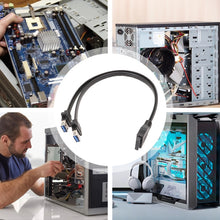 Load image into Gallery viewer, Motherboard USB3.0 Panel Cable Front 19Pin To Dual-Port A Female Data Flat Cable, 30cm, 50cm, 80cm