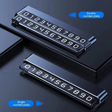 Load image into Gallery viewer, Metal Hidden Temporary Parking Number Plate Ornaments, Single Number Gray, Single Number Silver, Dual Number Gray, Dual Number Silver