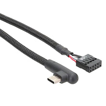 Load image into Gallery viewer, Motherboard USB 9Pin To Type-C Elbow Data Cable Braided Network Cable, 60cm Elbow