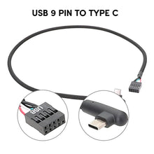 Load image into Gallery viewer, Motherboard USB 9Pin To Type-C Elbow Data Cable Braided Network Cable, 60cm Elbow