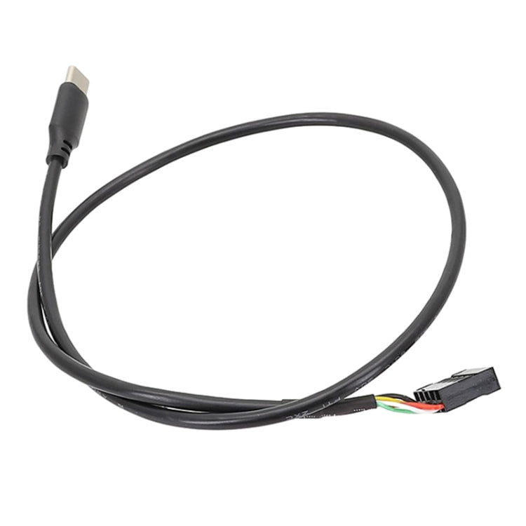 Motherboard USB 9Pin To Type-C Straight Data Double Shielded Cable, 50cm Straight
