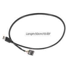 Load image into Gallery viewer, Motherboard USB 9Pin To Type-C Straight Data Double Shielded Cable, 50cm Straight