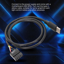 Load image into Gallery viewer, Motherboard USB 9Pin To Type-C Straight Data Double Shielded Cable, 50cm Straight