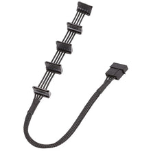Load image into Gallery viewer, 18AWG Large 4Pin Sleeve Grid 1 To 5 SATA Hard Drive Cage Cable, 40cm 4Pin 1 To 5