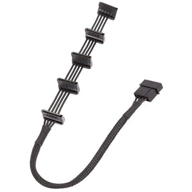 18AWG Large 4Pin Sleeve Grid 1 To 5 SATA Hard Drive Cage Cable, 40cm 4Pin 1 To 5