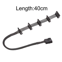 Load image into Gallery viewer, 18AWG Large 4Pin Sleeve Grid 1 To 5 SATA Hard Drive Cage Cable, 40cm 4Pin 1 To 5