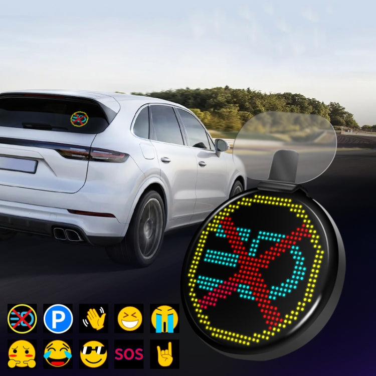 HI.GROOM Car LED Customized Pixel Emoticon Lights Bluetooth Remote Control Interactive AI Screen, No Remote Control, With Remote Control