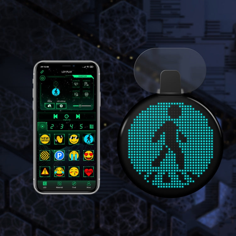 HI.GROOM Car LED Customized Pixel Emoticon Lights Bluetooth Remote Control Interactive AI Screen, No Remote Control, With Remote Control
