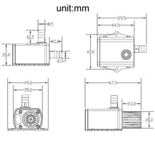 Load image into Gallery viewer, DC12V Micro Brushless Cold Water Circulating Fountain Water Pump, QR50C