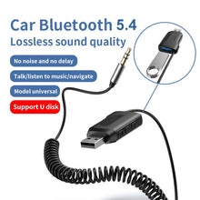Load image into Gallery viewer, Bluetooth 5.4 Adapter Car Bluetooth Receiver Support U Disk Play AUX To USB