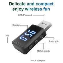 Load image into Gallery viewer, T60 Bluetooth 5.3 Audio Receiver Transmitter Car Radio USB FM Bluetooth Receiver, T60 2 in 1