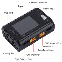 Load image into Gallery viewer, ToolkitRC M6D 500W Toy Airplane Dual Channel Li-Po Battery Balance Charger
