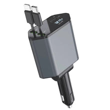 Load image into Gallery viewer, 4-In-1 120W Multifunctional USB Retractable Dual-Line Digital Display Car Fast Charger