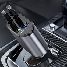 Load image into Gallery viewer, 4-In-1 120W Multifunctional USB Retractable Dual-Line Digital Display Car Fast Charger