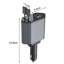 Load image into Gallery viewer, 4-In-1 120W Multifunctional USB Retractable Dual-Line Digital Display Car Fast Charger