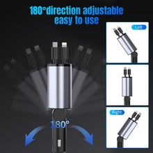 Load image into Gallery viewer, 4-In-1 120W Multifunctional USB Retractable Dual-Line Digital Display Car Fast Charger