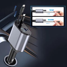 Load image into Gallery viewer, 4-In-1 120W Multifunctional USB Retractable Dual-Line Digital Display Car Fast Charger