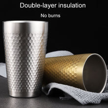Load image into Gallery viewer, 304 Stainless Steel Hammer Mug Thickened Double-Layer Restaurant Tea Cups, 175ml, 260ml, 300ml, 350ml, 450ml