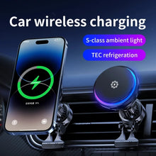 Load image into Gallery viewer, 15W Car Wireless Charger Semiconductor Heat Dissipation Mobile Phone Holder RGB Light, X82