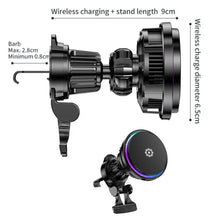 Load image into Gallery viewer, 15W Car Wireless Charger Semiconductor Heat Dissipation Mobile Phone Holder RGB Light, X82