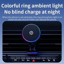 Load image into Gallery viewer, 15W Car Wireless Charger Semiconductor Heat Dissipation Mobile Phone Holder RGB Light, X82
