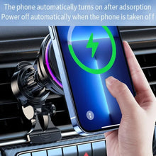Load image into Gallery viewer, 15W Car Wireless Charger Semiconductor Heat Dissipation Mobile Phone Holder RGB Light, X82