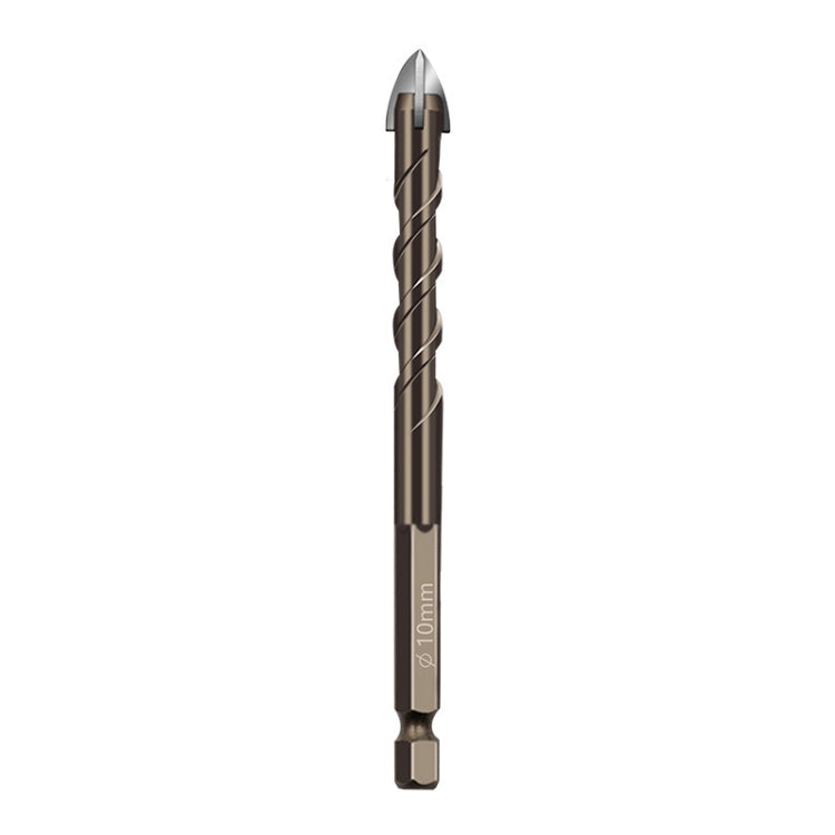 Hexagonal Shank Spiral Flute Cross Alloy Drill Bits Glass Tile Four Edge Drivers, 3mm, 4mm, 5mm, 6mm, 8mm, 10mm, 12mm