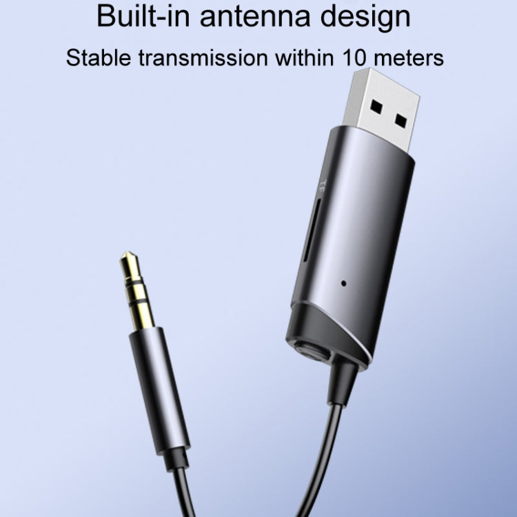 AUX Car Bluetooth Receiver Adapter 3.5mm Cell Phone Computer Connector With TF Card Slot