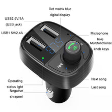 Load image into Gallery viewer, Car Bluetooth Fast Charger Receiver Auto One To Two Charger Cigarette Lighter, S-10