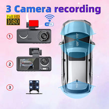 Load image into Gallery viewer, High-Definition Night Vision Driving Recorder, Dual Recording No WIFI, Triple Recording No WIFI, Triple Recording With WIFI Mobile Playback, Dual Recording 2K+720P+GPS Track+WIFI Mobile Playback
