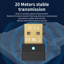 Load image into Gallery viewer, USB Bluetooth 5.4 Adapter Transmitter Receiver Bluetooth Audio PC Adapter, Bluetooth 5.4