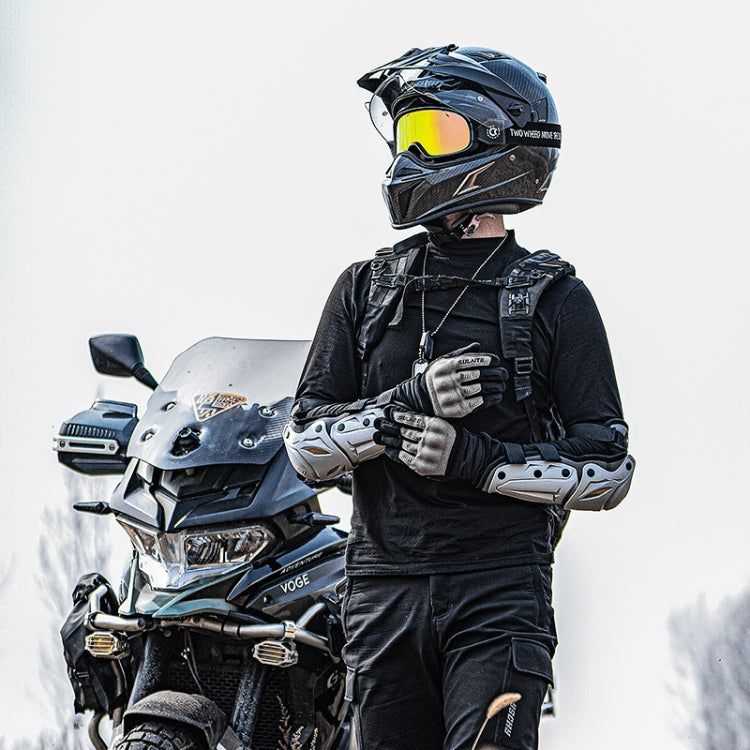SULAITE Motorcycle Outdoor Riding Breathable Protective Equipment, 2pcs /Set Knee Pads Gray, 4pcs /Set Knee Elbow Pads Gray, 2pcs /Set Elbow Pads Gray