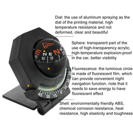2 In 1 Car Compass With Slope Gauge Foldable High Precision Guide Ball, LC452