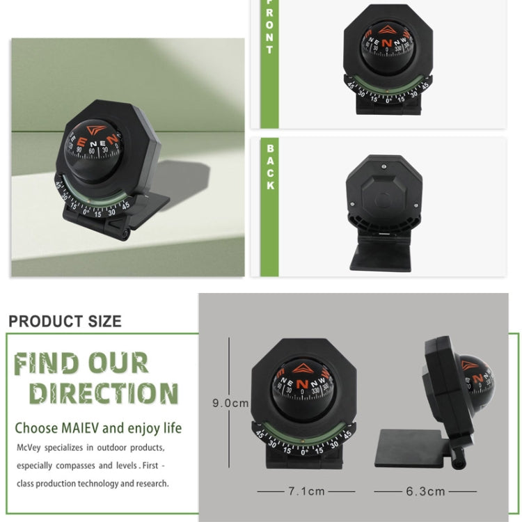 2 In 1 Car Compass With Slope Gauge Foldable High Precision Guide Ball, LC452