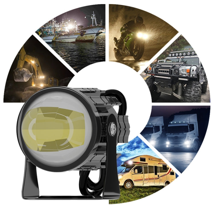 1pair 12V-85V Motorcycle Headlights Dual-color Automotive LED Working Headlights, Yellow + White Light Without Flashing, Yellow + White Light With Flashing, White + White Light Without Flashing, White + White Light With Flashing
